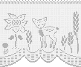 Fillet pattern of crocheted curtains