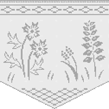 Fillet pattern of crocheted curtains