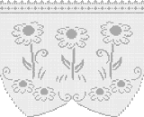 Fillet pattern of crocheted curtains