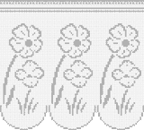 Fillet pattern of crocheted curtains