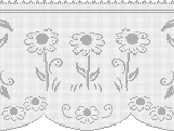 Fillet pattern of crocheted curtains