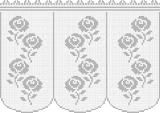 Fillet pattern of crocheted curtains