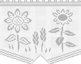 Fillet pattern of crocheted curtains