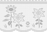 Fillet pattern of crocheted curtains