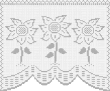 Fillet pattern of crocheted curtains