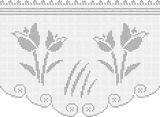 Fillet pattern of crocheted curtains