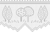 Fillet pattern of crocheted curtains