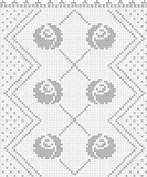 Fillet pattern of crocheted curtains