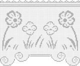 Fillet pattern of crocheted curtains