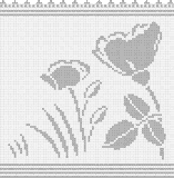 Fillet pattern of crocheted curtains