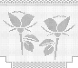 Fillet pattern of crocheted curtains