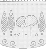 Fillet pattern of crocheted curtains