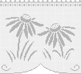 Fillet pattern of crocheted curtains