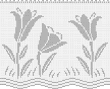 Fillet pattern of crocheted curtains