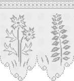 Fillet pattern of crocheted curtains