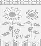 Fillet pattern of crocheted curtains