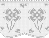 Fillet pattern of crocheted curtains