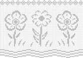 Fillet pattern of crocheted curtains