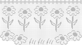 Fillet pattern of crocheted curtains