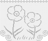 Fillet pattern of crocheted curtains