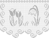 Fillet pattern of crocheted curtains