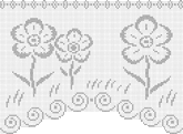 Fillet pattern of crocheted curtains