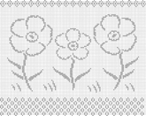 Fillet pattern of crocheted curtains