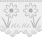 Fillet pattern of crocheted curtains