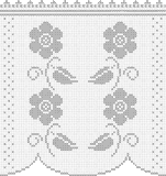 Fillet pattern of crocheted curtains