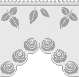 Fillet pattern of crocheted curtains