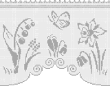 Fillet pattern of crocheted curtains