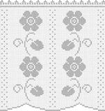 Fillet pattern of crocheted curtains