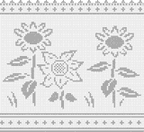 Fillet pattern of crocheted curtains