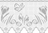 Fillet pattern of crocheted curtains