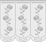 Fillet pattern of crocheted curtains