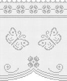 Fillet pattern of crocheted curtains