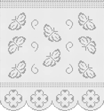 Fillet pattern of crocheted curtains