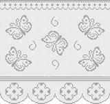 Fillet pattern of crocheted curtains