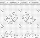 Fillet pattern of crocheted curtains