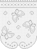 Fillet pattern of crocheted curtains