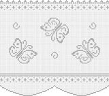 Fillet pattern of crocheted curtains