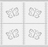 Fillet pattern of crocheted curtains