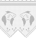 Fillet pattern of crocheted curtains