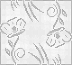 Fillet pattern of crocheted curtains